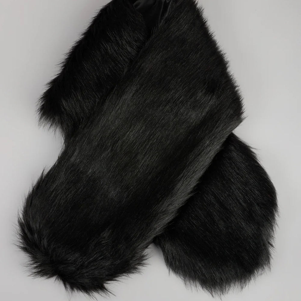 Elegant Black Faux Fur Scarf